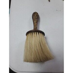 Vtg Art Nouveau IrisHat Brush Barber Brush Copper-plate round handle Antique